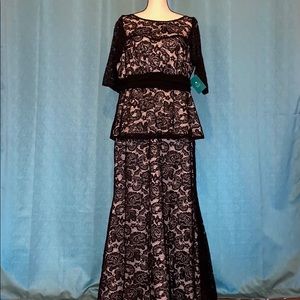 Kiyonna peplum  black lace dress